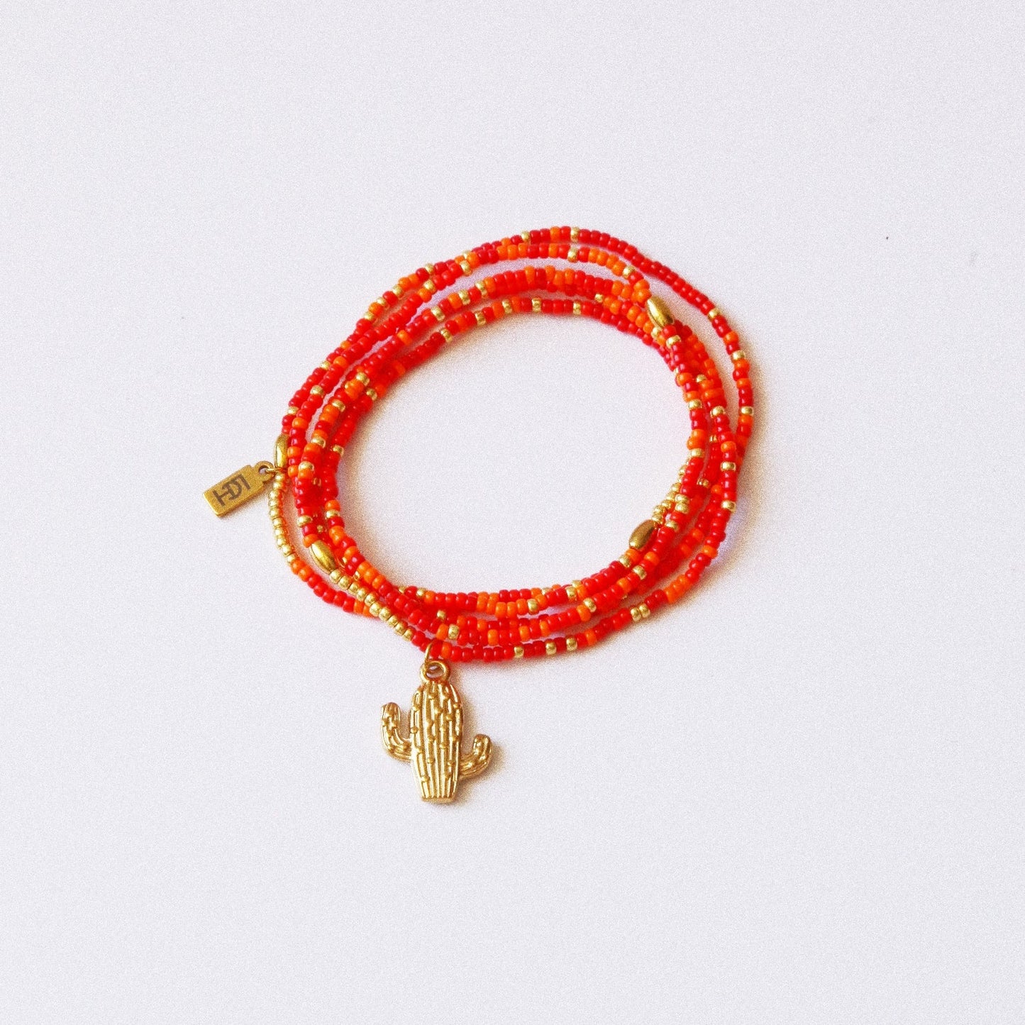 bracelet "Seconde Peau"5 tours ou ras de cou  monochrome rorange