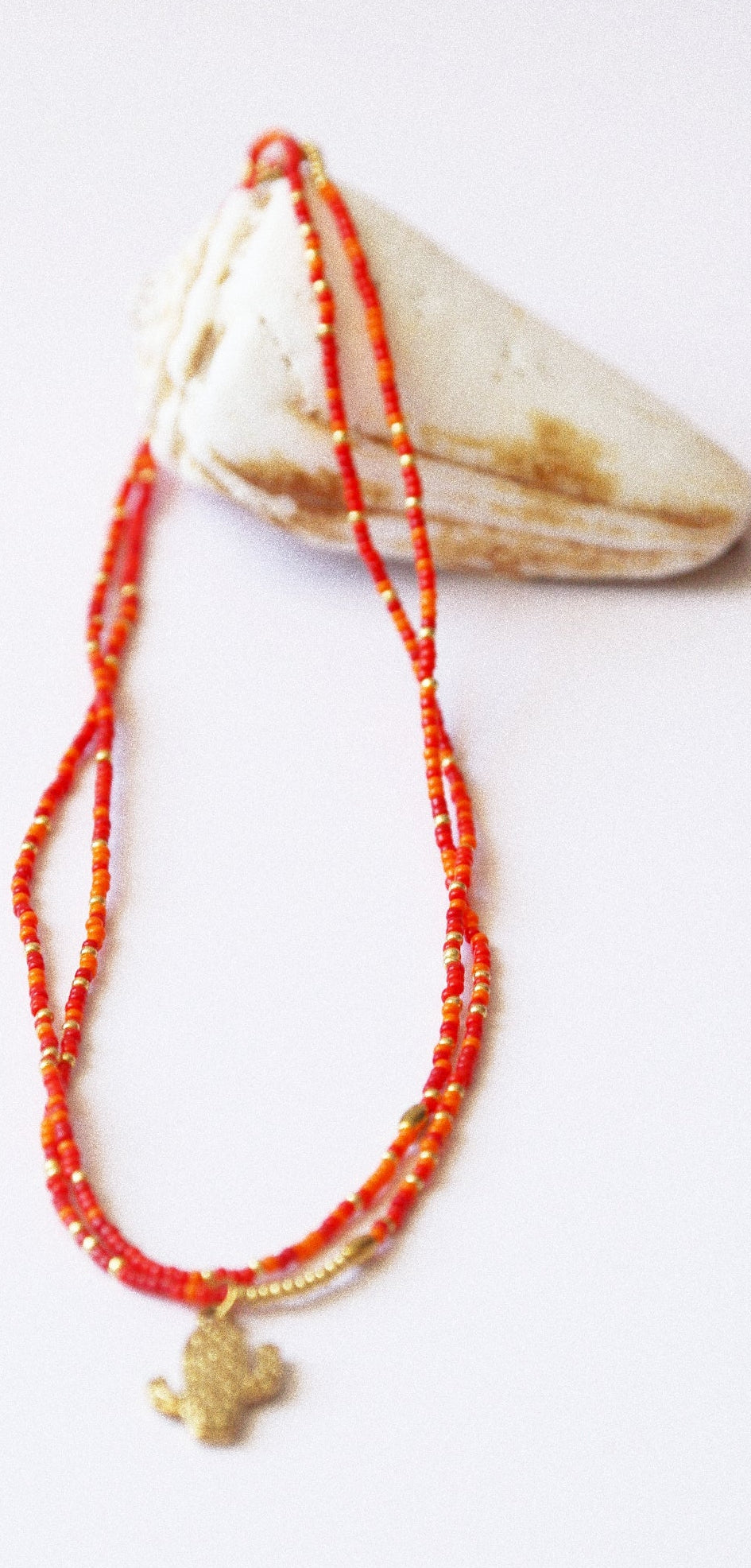 bracelet "Seconde Peau"5 tours ou ras de cou  monochrome rorange