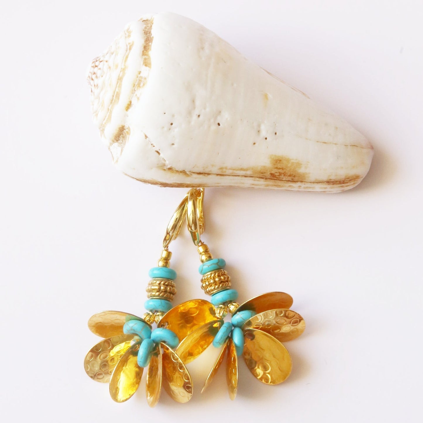 Boucles d'oreilles "Lagon Doré"