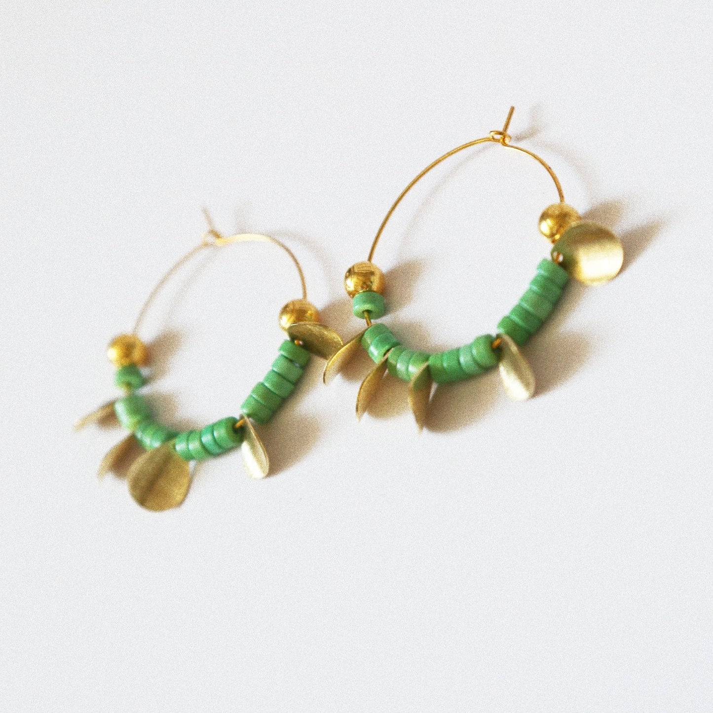 Créoles “Vert Lumière”