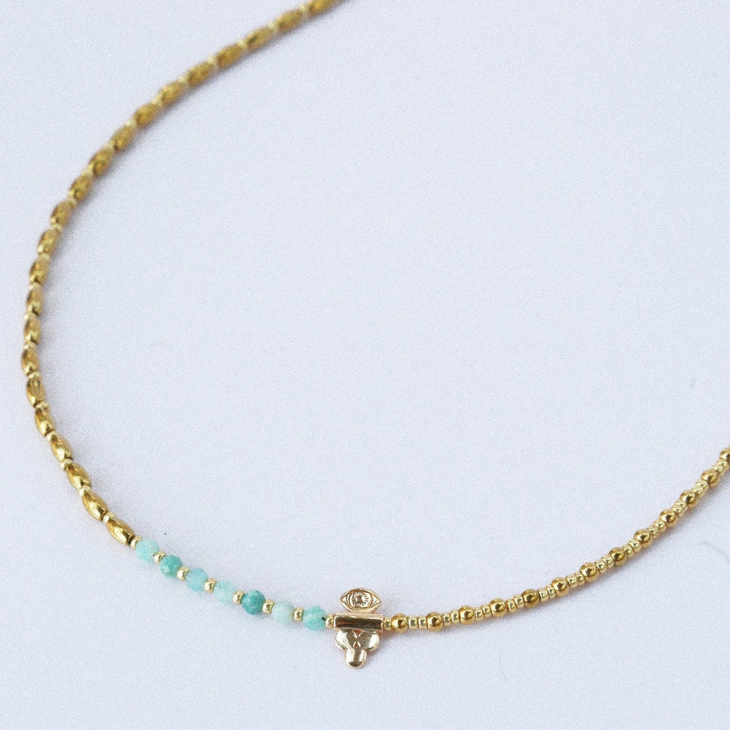 Collier “Code 27” – Amazonite & Œil de Protection