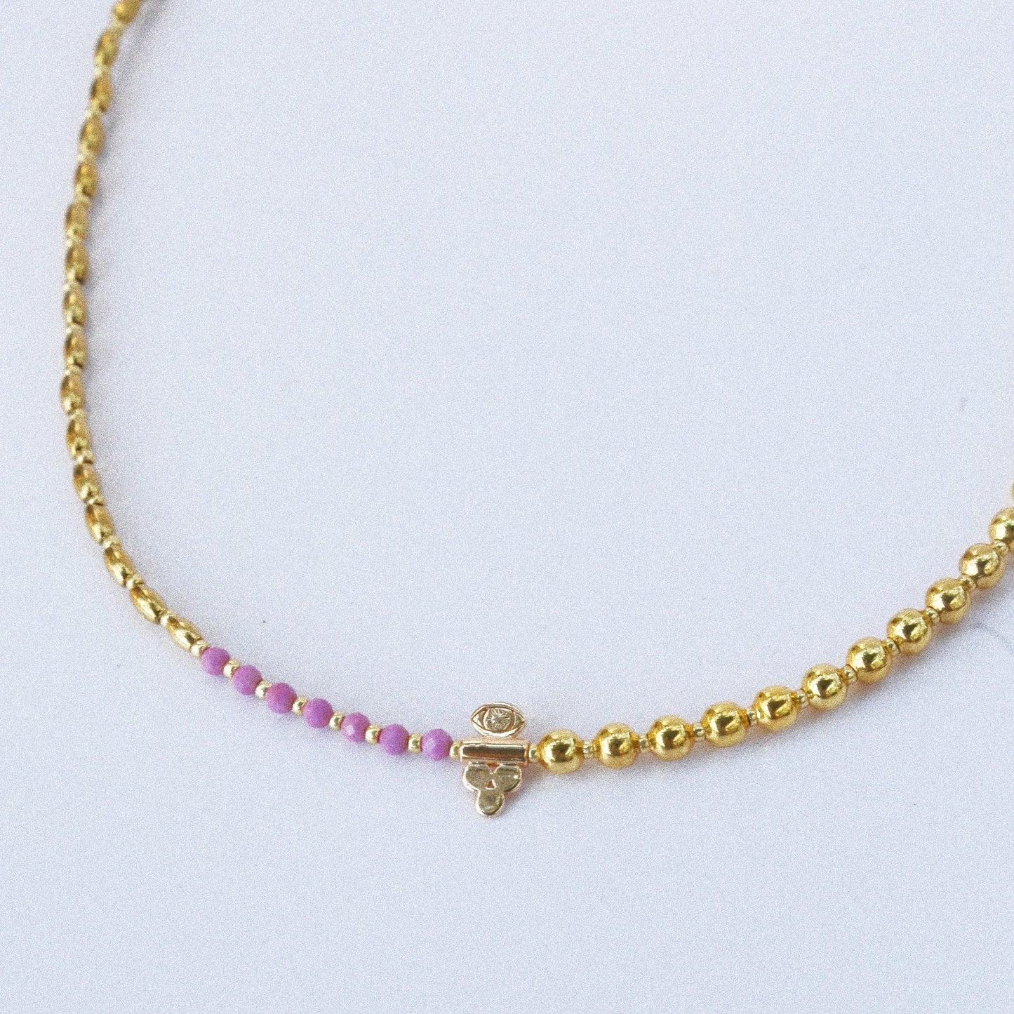 Collier “Code 27” – Mica Violet & Œil de Protection