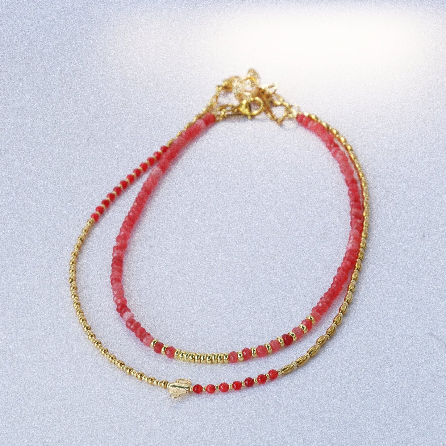 Collier “Code 27” – Nacre Rouge & Œil de Protection