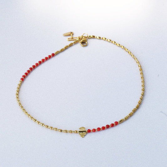 Collier “Code 27” – Nacre Rouge & Œil de Protection