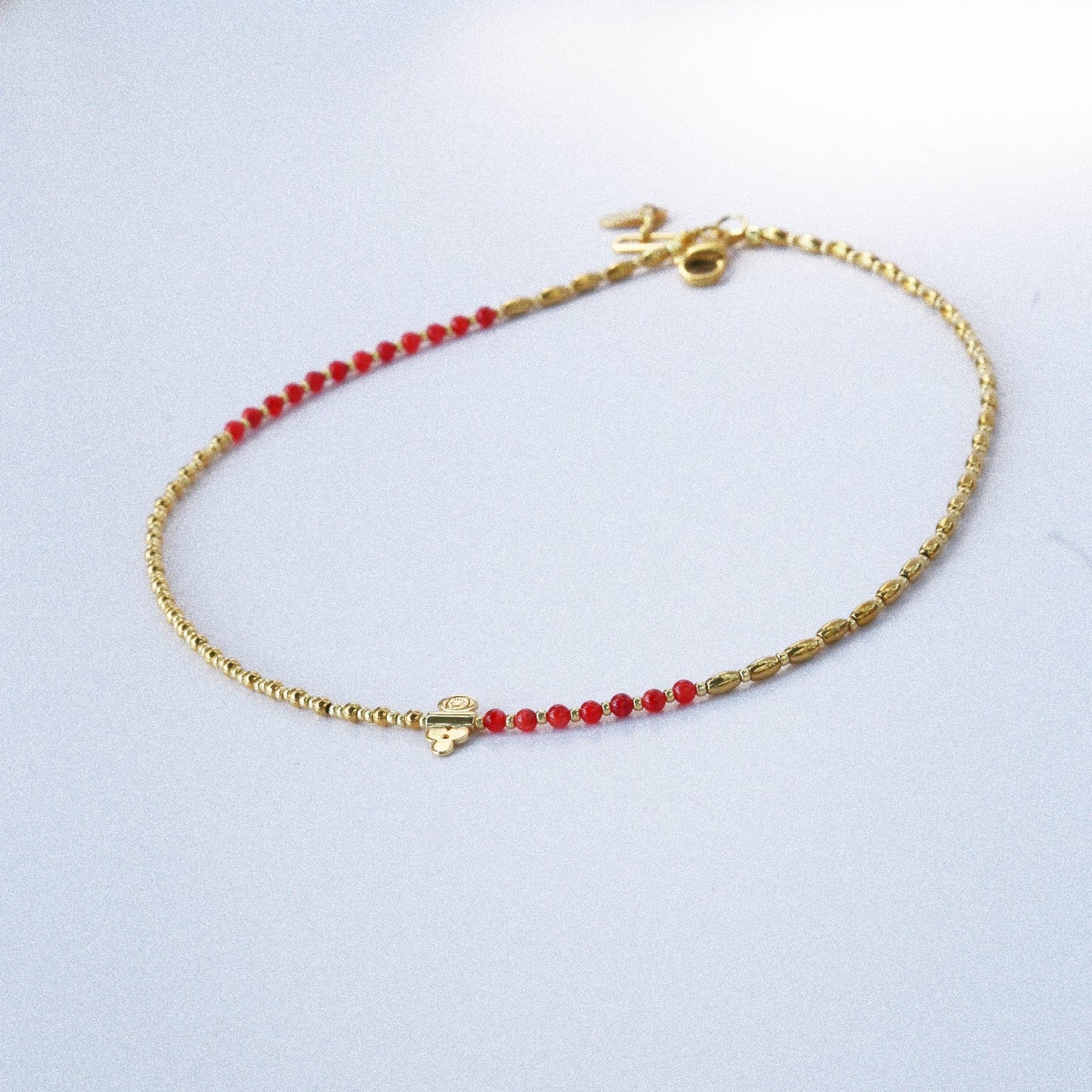 Collier “Code 27” – Nacre Rouge & Œil de Protection