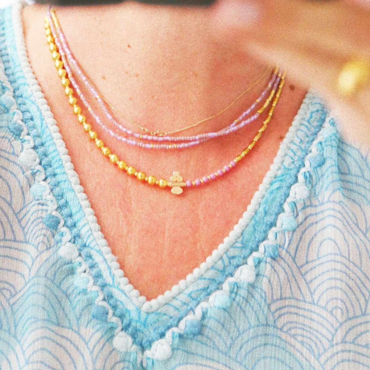 Collier “Code 27” – Mica Violet & Œil de Protection