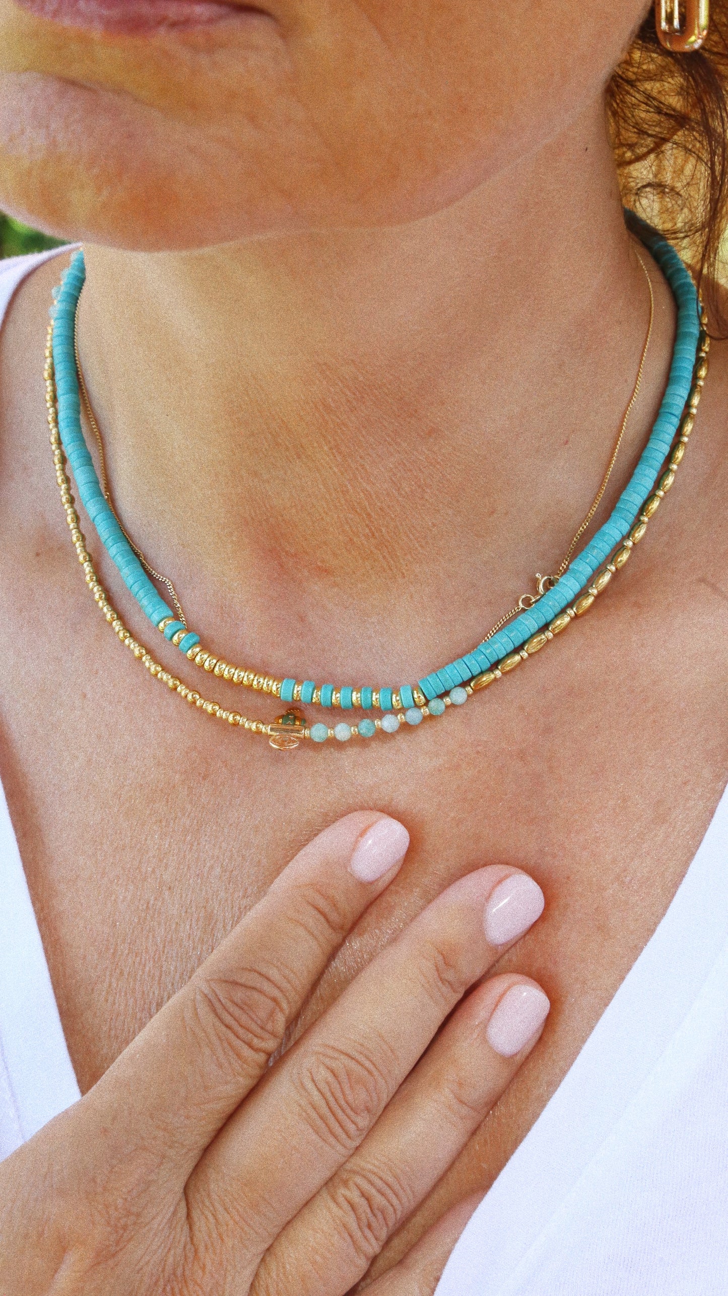 Collier “Code 27” – Amazonite & Œil de Protection