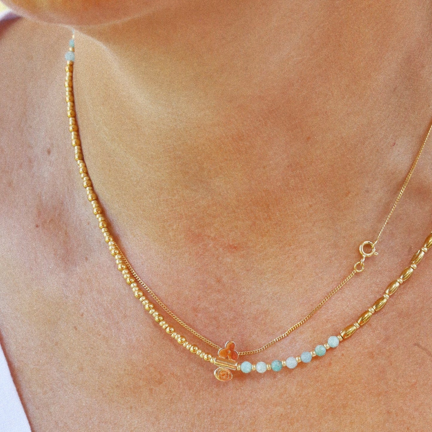 Collier “Code 27” – Amazonite & Œil de Protection