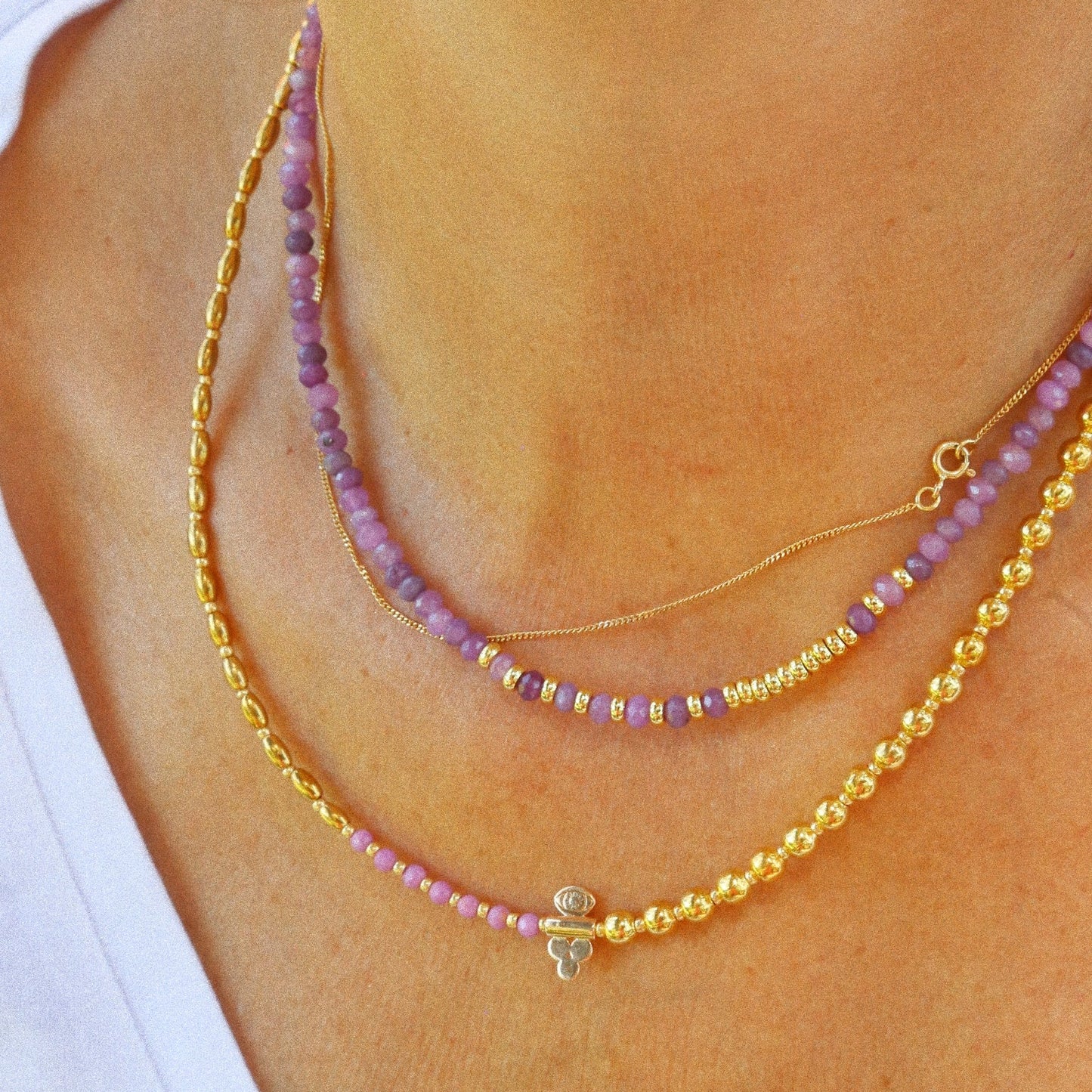 Collier “Code 27” – Mica Violet & Œil de Protection