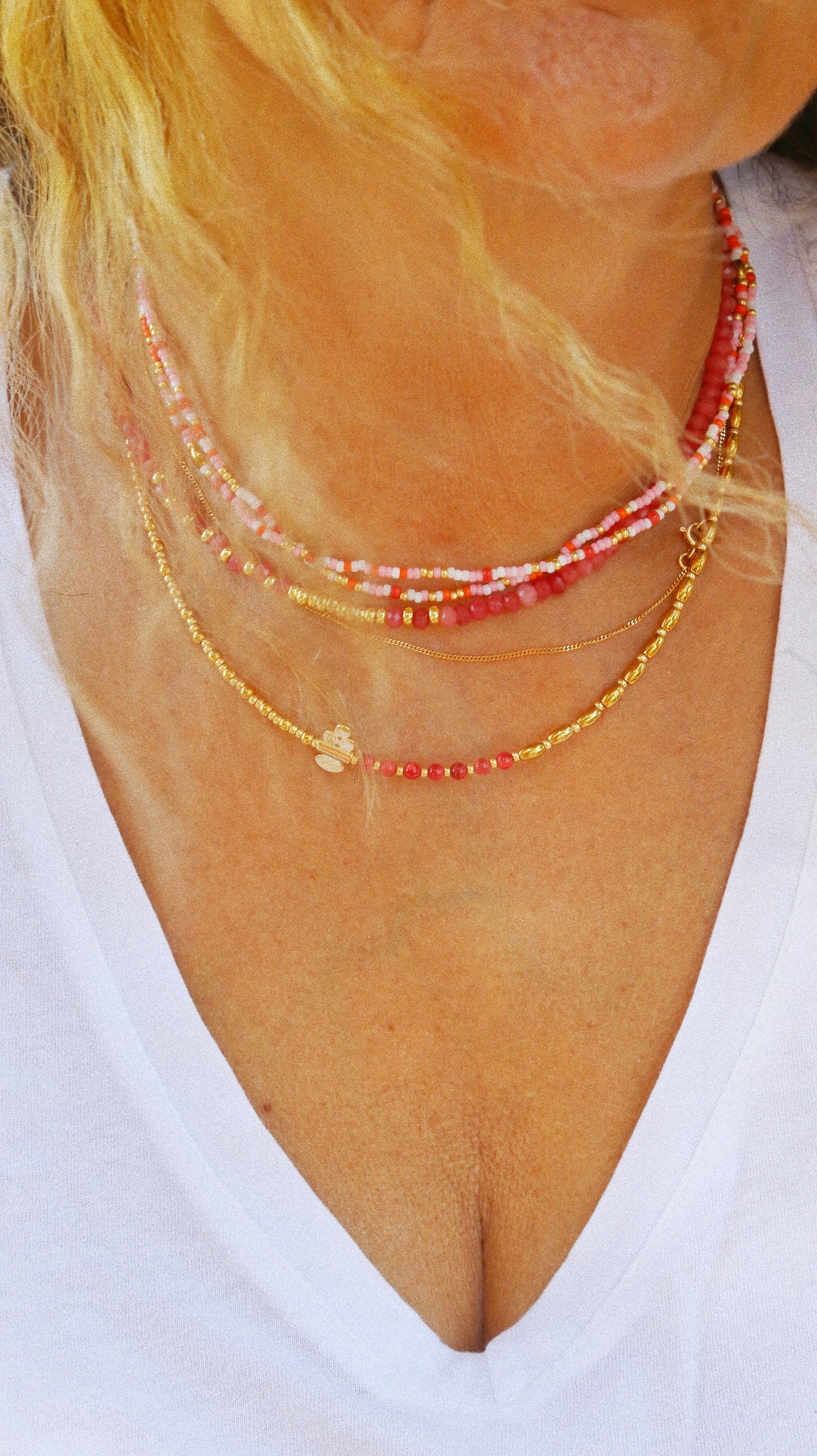 Collier “Code 27” – Nacre Rouge & Œil de Protection