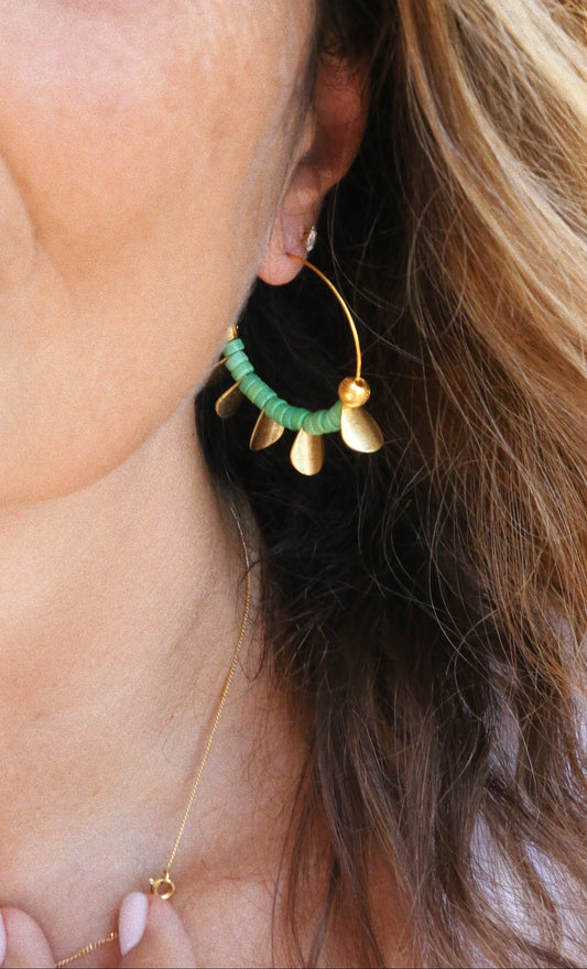 Créoles “Vert Lumière”