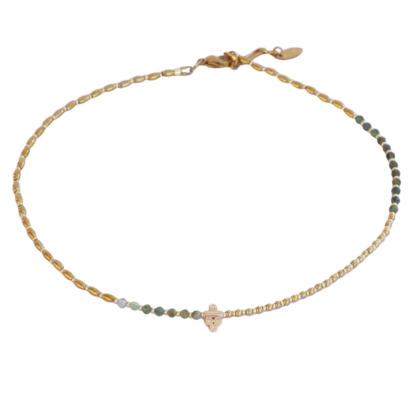 Collier “Code 27” – Tourmaline Verte & Pendentif Signature