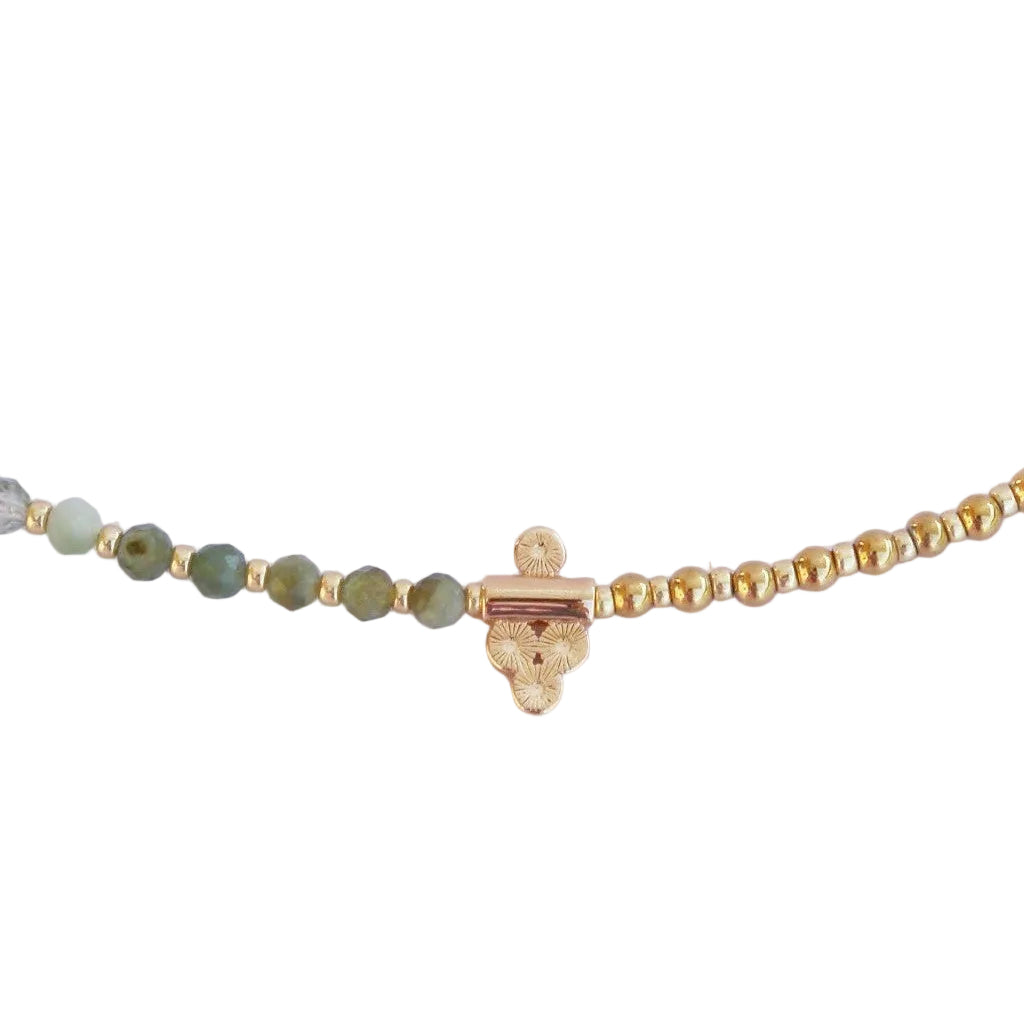 Collier “Code 27” – Tourmaline Verte & Pendentif Signature