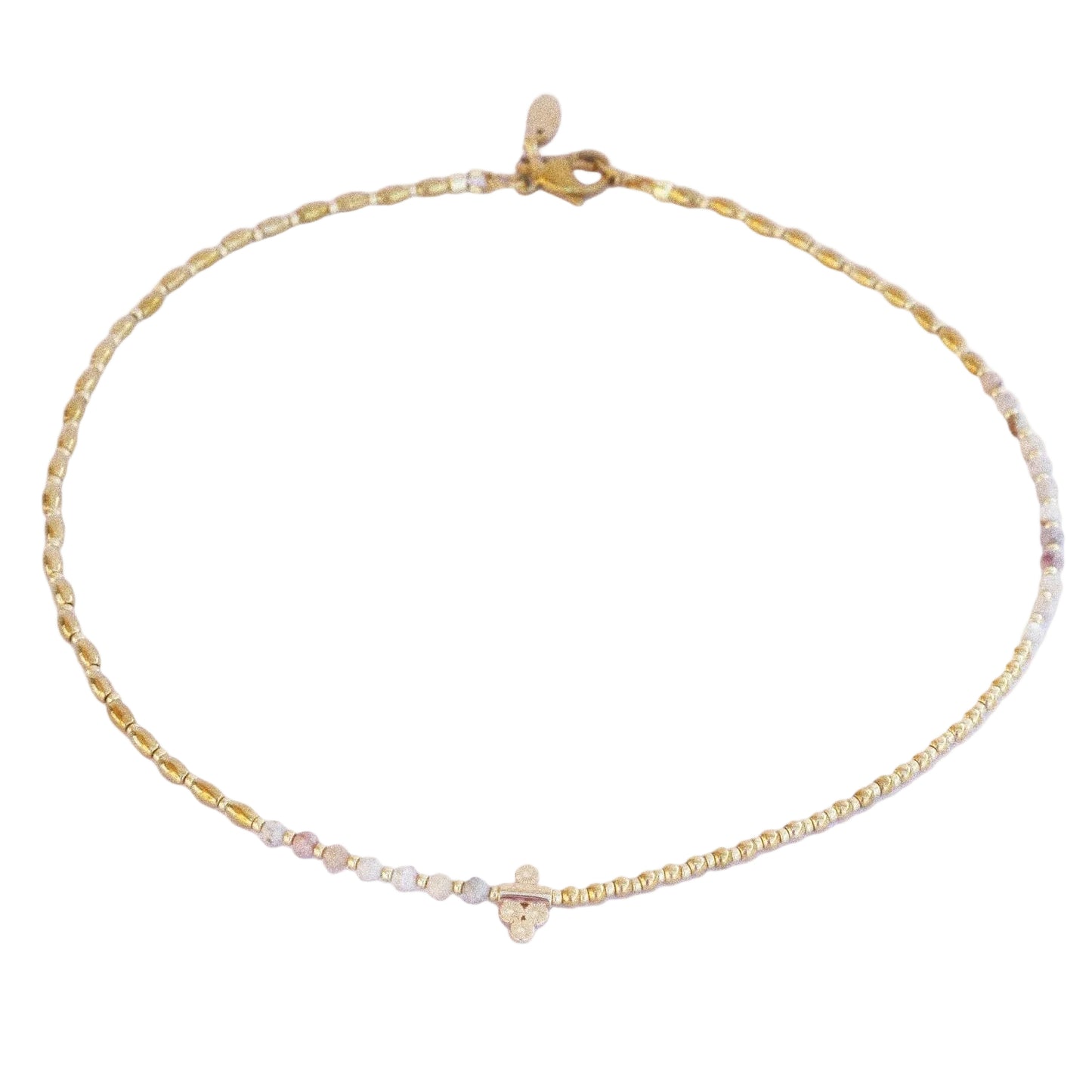 Collier “Code 27” – Mookaïte Beige &  Pendentif Signature