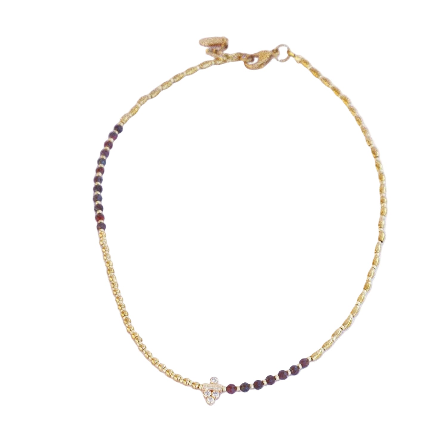 Collier “Code 27” – Mookaïte Bordeaux & Pendentif Signature